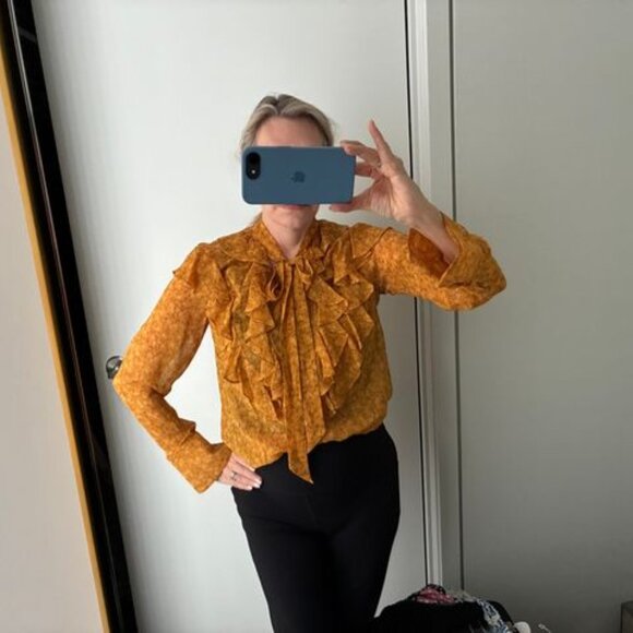 Veronica Beard Yellow floral blouse - Picture 1 of 4